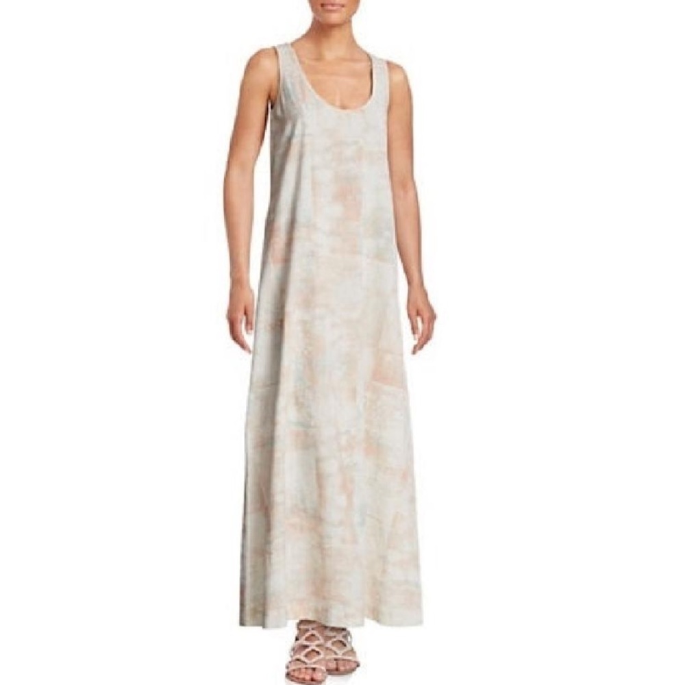 H HALSTON Splattered Print Maxi Dress